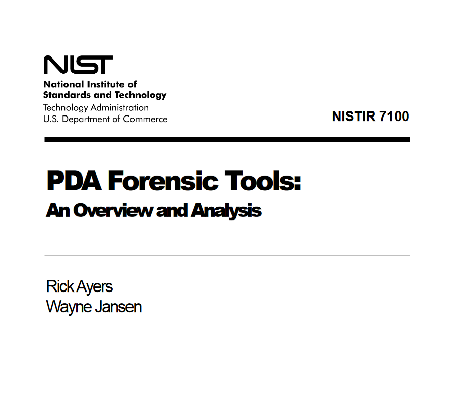 NIST PDA Forensics Guide