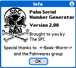 Palm Serial Number Generator (PSNG)