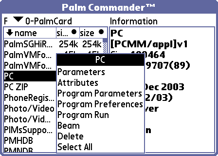 Palm Commander