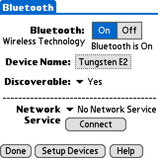 Palm Bluetooth Networking