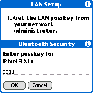 Palm Bluetooth Authentication