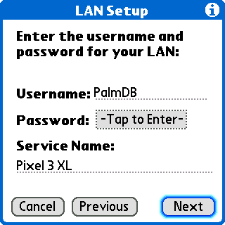 Palm Network Setup