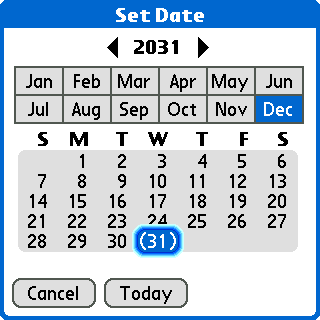 Palm OS Calendar